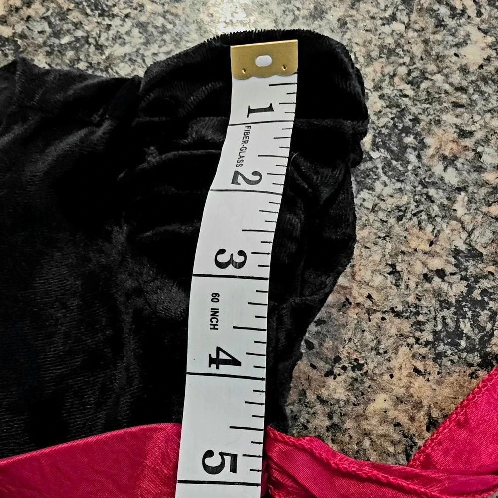 Unbranded Black Velvet Dress. Red Ribbon. Girl Dress. Size 12 -24 Months